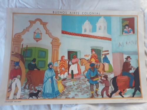 Antigua Lamina Coleccion Billiken Buenos Aires Colonial