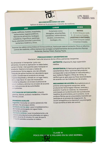 Kit Desratización Rastop Minibloque100grslisto Para Usar(10)