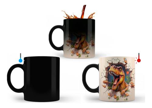 Taza Mágica, Dinosaurio, Pared, 11oz, T Rex