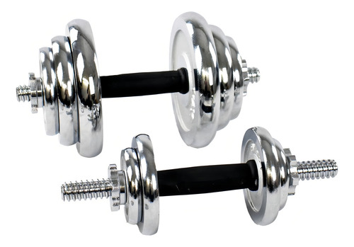 Kit anilhas + Halteres gallant na maleta 50kg elite cromado