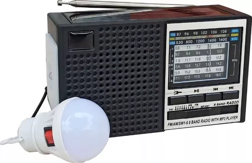 Radio Solar FM / Am / SW con Linterna, Bluetooth y MP3 – focoSOL
