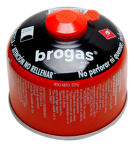 Cartucho Gas Butano Brogas 230g A Rosca Descartable Camping