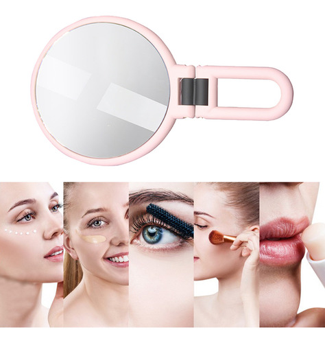 . Maquillaje Portátil De Mano Con Aumento De 10x/15x De