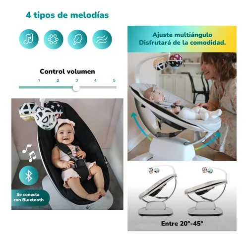 Mecedora Eléctrica Con Melodías Bluetooth 4 Moms Lubabycas