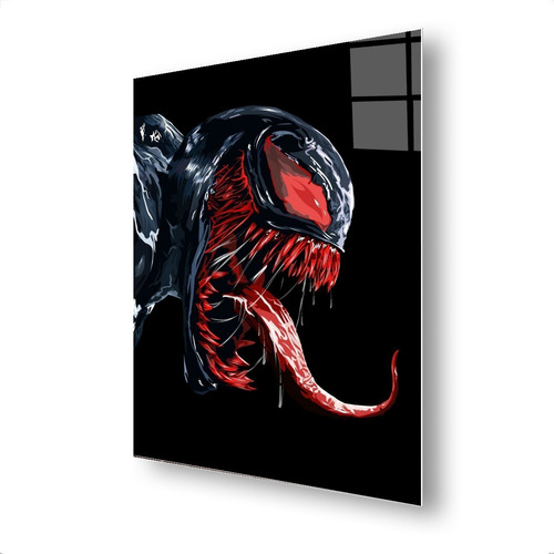 Cuadro Metalico Venom Red  Marvel Comics  Arte Aluminio 