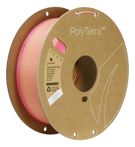 Polymaker Filamento Pla Mate De 0.069 In, Resorte, Rosa Mult
