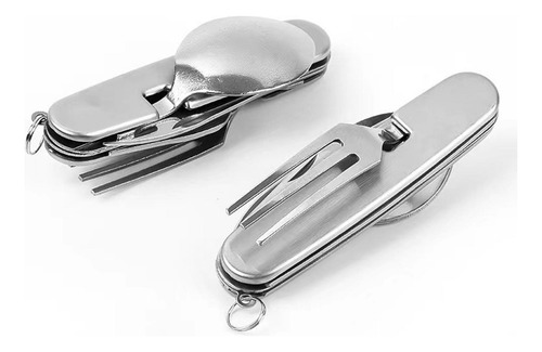 Utensilios De Acampada 5 En 1, Tenedor De Acero Inoxidable,