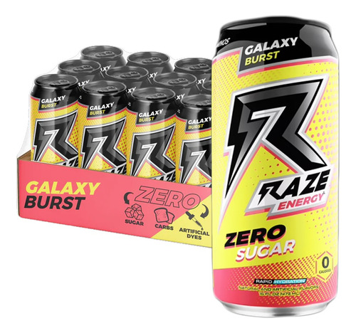 Bebida Energética Raze Sabor Galaxy Burst - Caja 12 Unidades