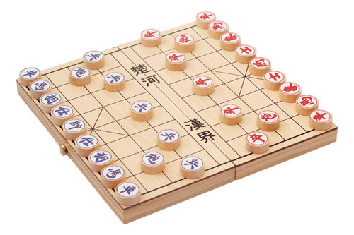 Tabla De Viaje Xiangqi De Ajedrez Chino Plegable De Madera,