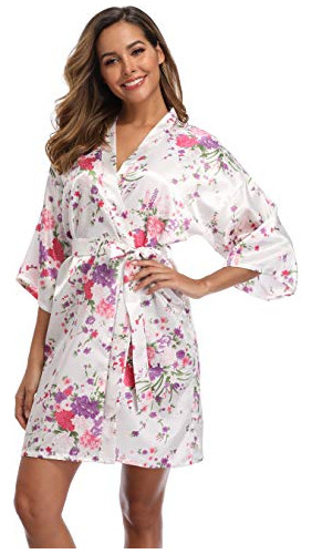 Ifigure, Bata De Kimono Floral Para Mujer, Bata De Novia De 