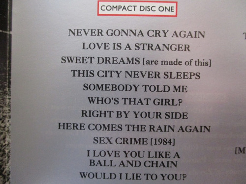 Imagen 3 de 6 de Eurythmics - Live 1983-1989 (arista 74321-17704-2) Usa