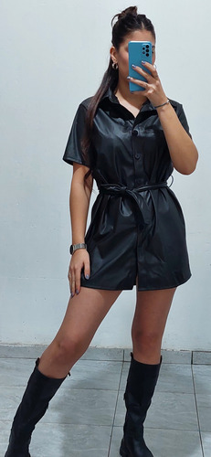 Vestido Ecocuero Camisero