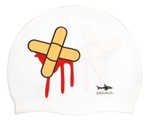 Gorra Natacion Adulto Modelo Curita - Escualo Color Blanco Diseño de la tela Estampada Talla unitalla