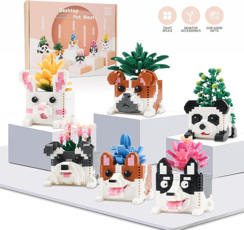 Kurimiaro Juego De Bloques De Construcción De Flores Suculen