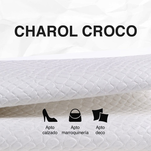 Imagen 2 de 7 de Tela Cuerina Simil Cuero Charol Croco 1mt X 1,4mt
