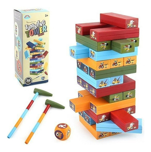  Torre Apilable Juego Didáctico Jenga Tumbling Tower Animal