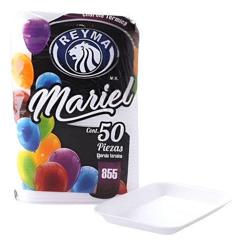 Charola Térmica Desechable 855 Mariel Reyma Paquete 50 Pzas