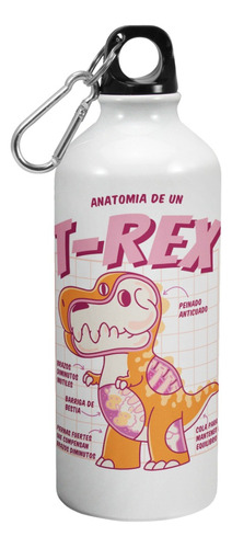 Botella De Agua Deporte Anatomia De Un Dinosaurio 600 Ml