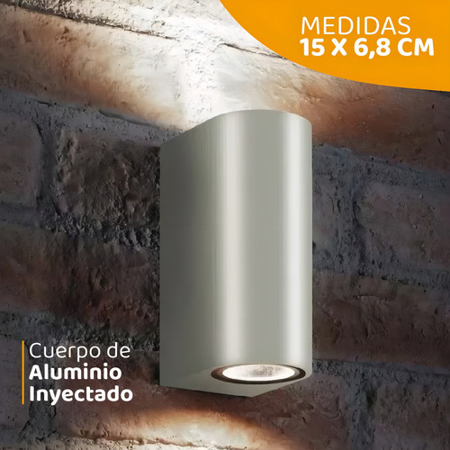 Lâmpada de parede externa curva bidirecional adequada para LED Gu10 Color Alumat