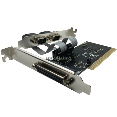 Kit C/ 02 Placa Pci 2 Seriais 1 Paralela C/ Low Profile Feas