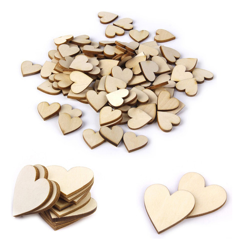 Discos De Madera En Forma De Corazón En Blanco De 50 Unidade