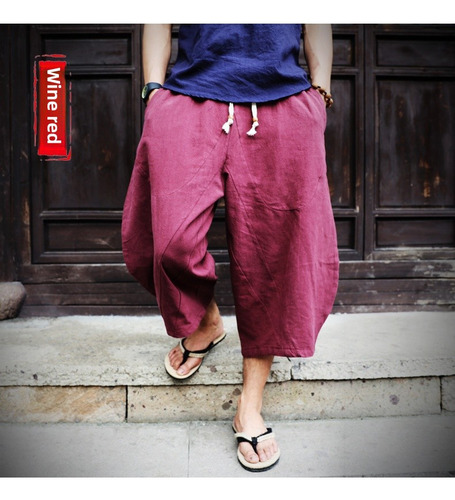 Pantalones Capri Holgados De Lino De Algodón Y Lino De Talla