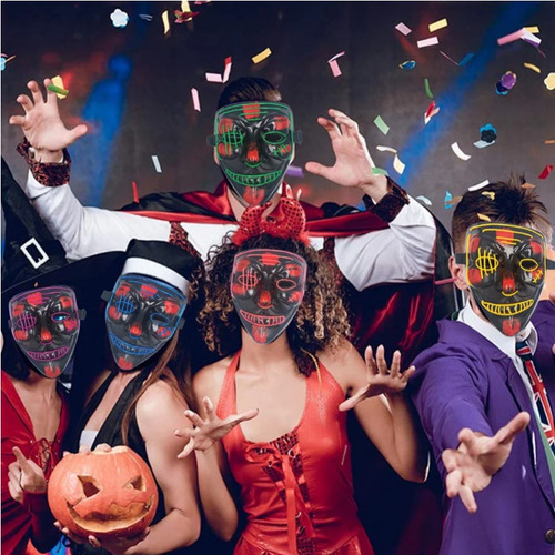 Máscara De Hacker Máscara De Halloween Máscara Con Luz Led