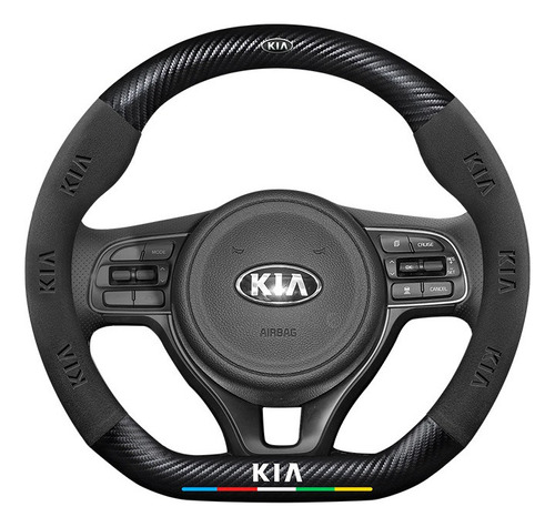 Kia D-forma De Fibra De Carbono Alcantara Volante Cubierta