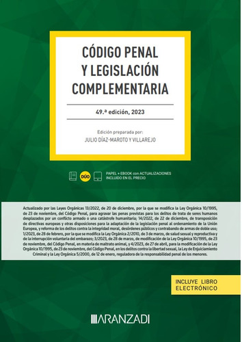 Libro Codigo Penal Y Legislacion Complementaria 49 Ed - A...