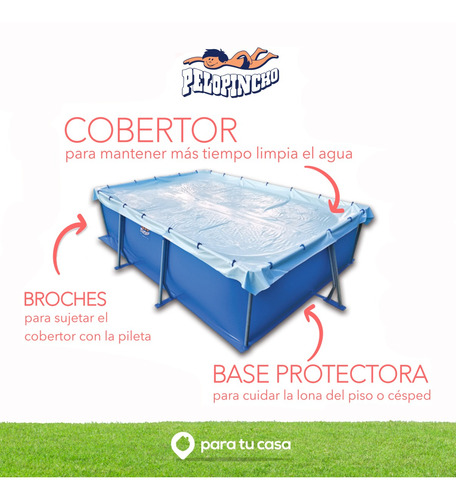 Pileta Pelopincho 2800 Lt + Bomba + Base Y Cubre Pileta