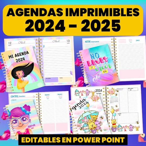 Pack Agendas Imprimibles Digital 20242025 Meses sin intereses