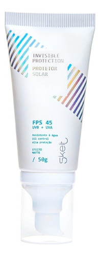 Protetor Solar Facial Skelt Invisible Fps45 Efeito Matte 50g