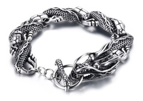 Pulsera Brazalete Dragón Acero Inoxidable Para Hombre 