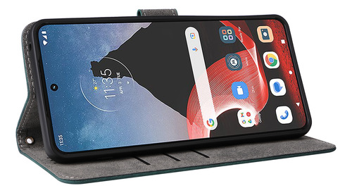 Cartera De Piel Sintética Con Bloqueo Rfid De Primera Calidad Para Thinkphone De Motorola