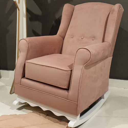Imagen 4 de 10 de Sillon Sofa Mecedor 1 Cuerpo Mecedora Soft En Pana Berger