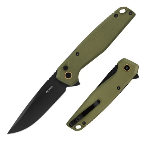 Cortaplumas Ruike P873 8,8cm Flipper Block Acero 57-59 Hrc Color Verde