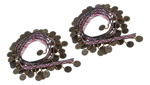 2 Piezas De Monedas De Cobre Flecos, Cinta De Encaje,