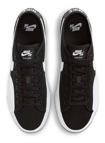 Imagen 4 de 7 de Zapatillas Nike Sb Mod Blazer Court Negro Blanco Lona