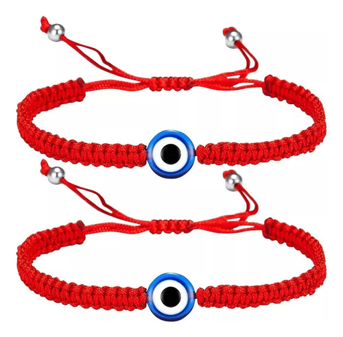 2pzs Pulseras Para Parejas Ajustables Mujer Con Ojo Turco