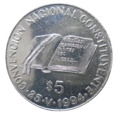 Argentina 5 Pesos 1994 Conmemorativa A La Constitución I3r#1