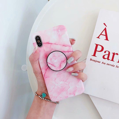 Funda De Marmol + Pop iPhone Pop Dama Hombre Mujer Goma Moda