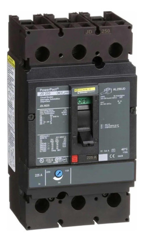 Interruptor Squared Jdl36225  3 Polos 600 Vol. 225 Amp.