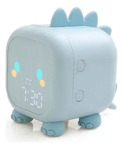 Despertador digital con forma de dinosaurio para habitación infantil, color azul