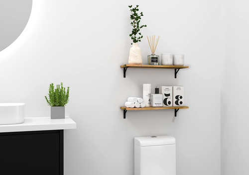 Estantería De Pared Understated Rustic Brown, 60 X 20 X 20 C