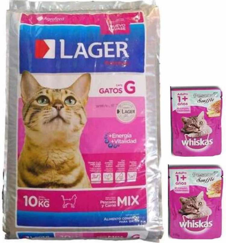 Lager Gato 10kg+2 Pate +envios