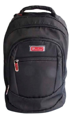 Mochila Porta Notebook Pierre Cardin Escolar Urbana Unisex Color Negro Diseño de la tela Liso