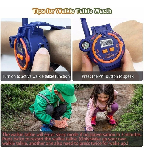 Walkie Talkie Recargable For Niños Con Linterna 2 Piezas