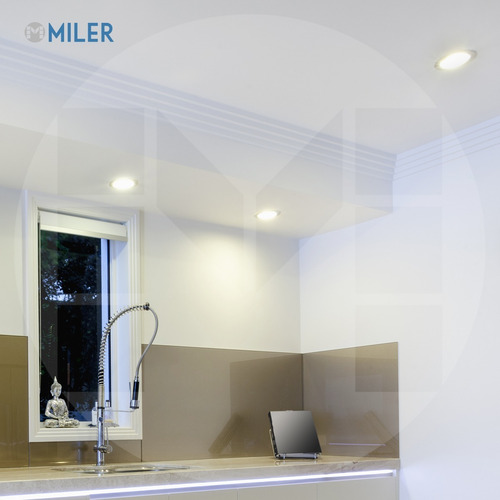 Imagen 6 de 10 de Panel Led Embutir 12w Circular Marco Blanco Ø17cm