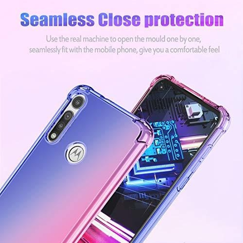 Funda Para Moto G Fast Diseño Degradado Color Azul Con Rosa