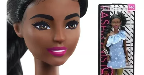 Boneca Barbie Fashionistas Morena Negra Com Prótese Na Perna